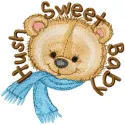 Bear Hush Sweet Baby  embroidery design - Embroidery Design