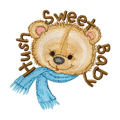 Bear Hush Sweet Baby  embroidery design - Embroidery Design