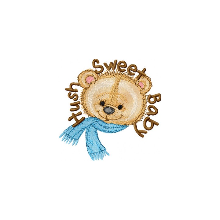 Bear Hush Sweet Baby  embroidery design - Embroidery Design