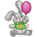 Cute Bunny with Balloons Stitching Pattern