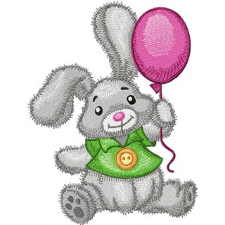 Bunny with Balloons  embroidery design - Embroidery Design