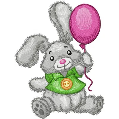 Cute Bunny with Balloons Stitching Pattern
