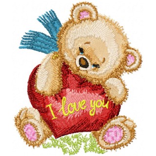 Teddy Bear with Heart  embroidery design - Embroidery Design
