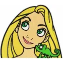 Rapunzel and Chameleon embroidery design - Embroidery Design
