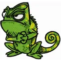 Chameleon Friend of Rapunzel  embroidery design - Embroidery Design