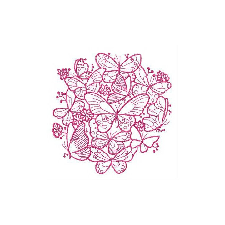 Flock of butterflies embroidery design - Embroidery Design