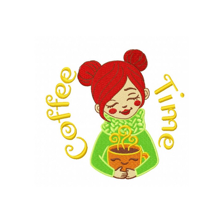 Coffee time 2 embroidery design - Embroidery Design