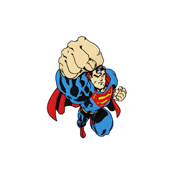 Superman Attacks embroidery design - Embroidery Design