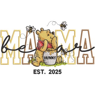 Winnie Pooh mama bear embroidery design - Embroidery Design
