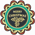 Festive Round Label Christmas Embroidery Pattern