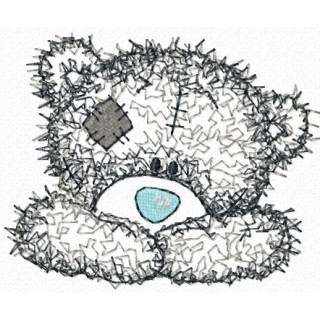 Teddy Bear happy face applique embroidery design - Embroidery Design