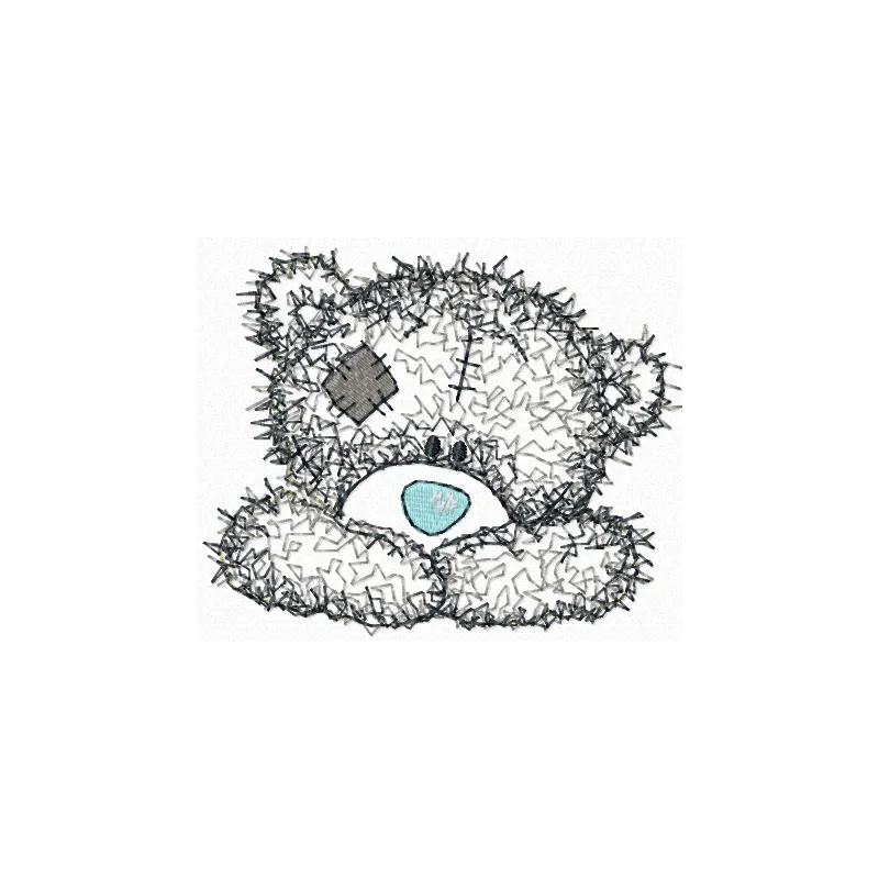 Happy Teddy Bear Applique Design - Instant Download