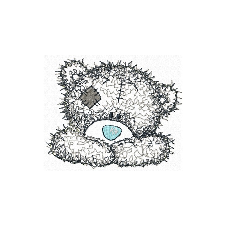 Teddy Bear happy face applique embroidery design - Embroidery Design