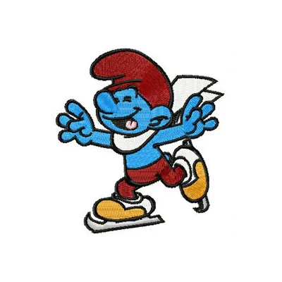 Smurf Skating  embroidery design - Embroidery Design
