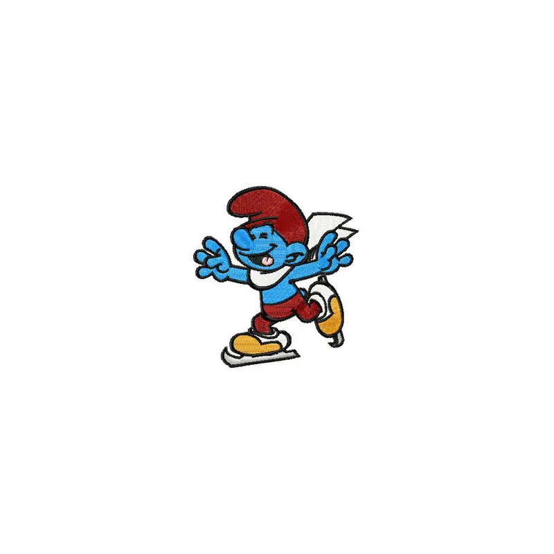 Smurf Skating  embroidery design - Embroidery Design