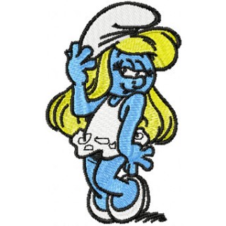 Happy Smurf Girl embroidery design - Embroidery Design