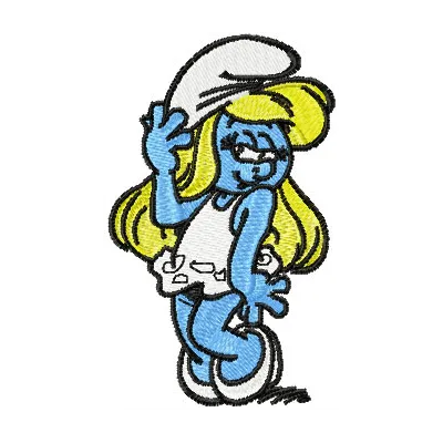 Happy Smurf Girl embroidery design - Embroidery Design