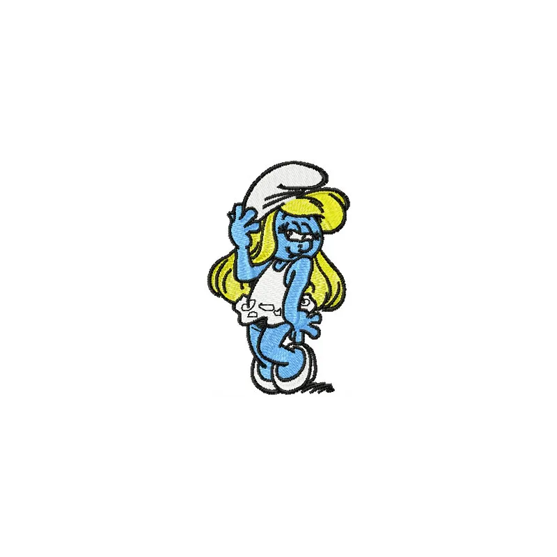 Happy Smurf Girl embroidery design - Embroidery Design