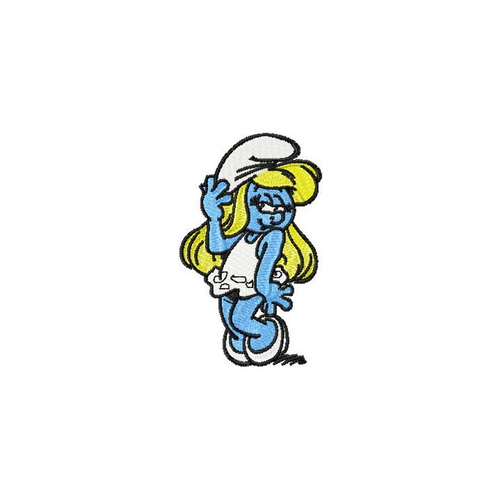 Happy Smurf Girl embroidery design - Embroidery Design