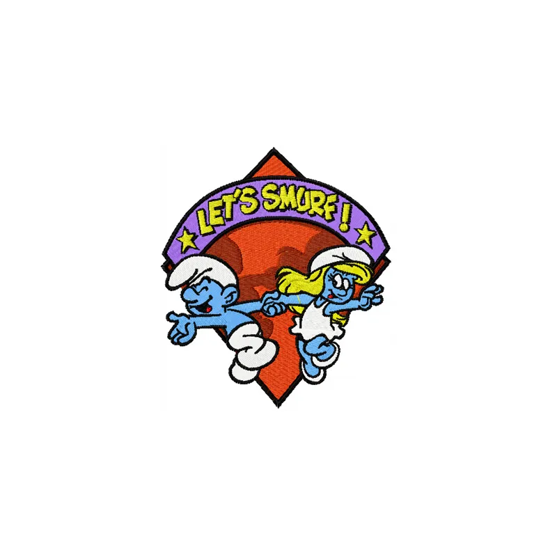 Lets Smurf!  embroidery design - Embroidery Design