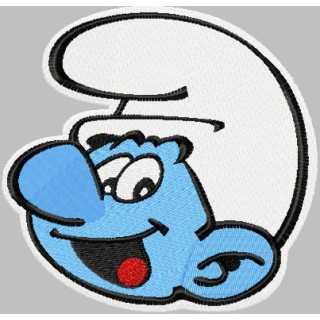 Smurf Badge  embroidery design - Embroidery Design