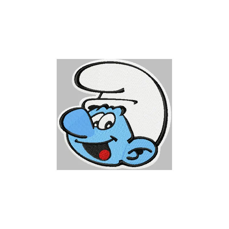 Smurf Badge  embroidery design - Embroidery Design