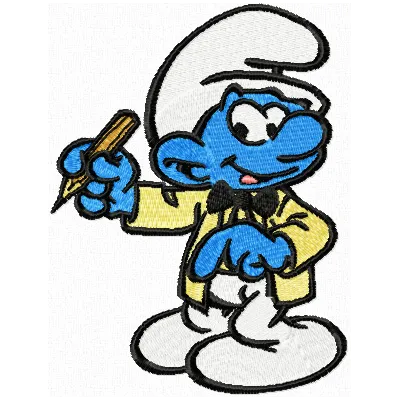 Smurf Writer embroidery design - Embroidery Design
