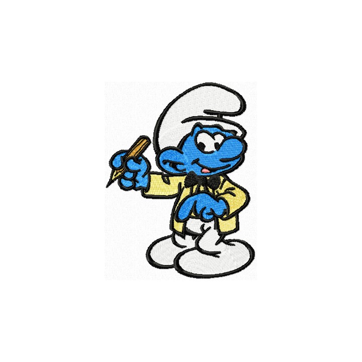 Smurf Writer embroidery design - Embroidery Design