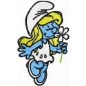 Smurf Girl with Flower  embroidery design - Embroidery Design