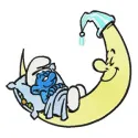 Smurf Sleeping on the Moon embroidery design - Embroidery Design