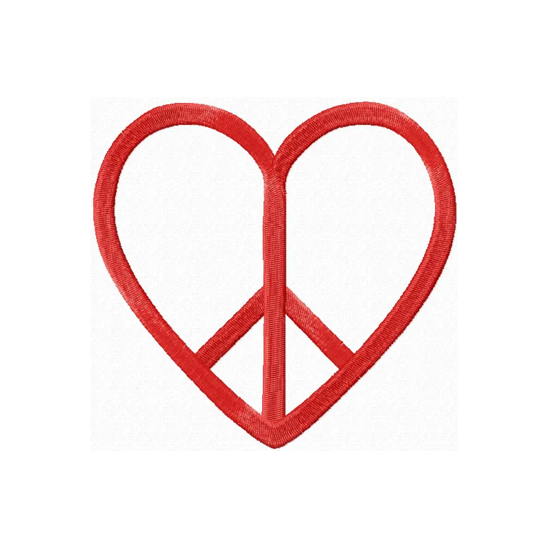 Heart Peace embroidery design - Embroidery Design