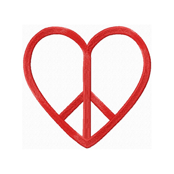 Heart Peace embroidery design - Embroidery Design