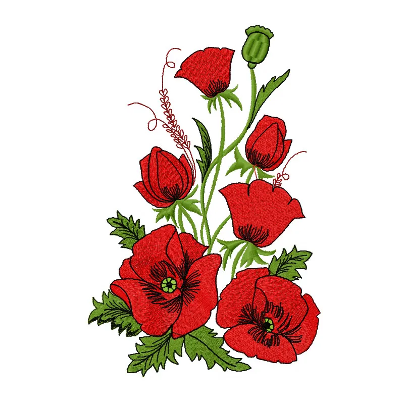 Poppies embroidery design - Embroidery Design