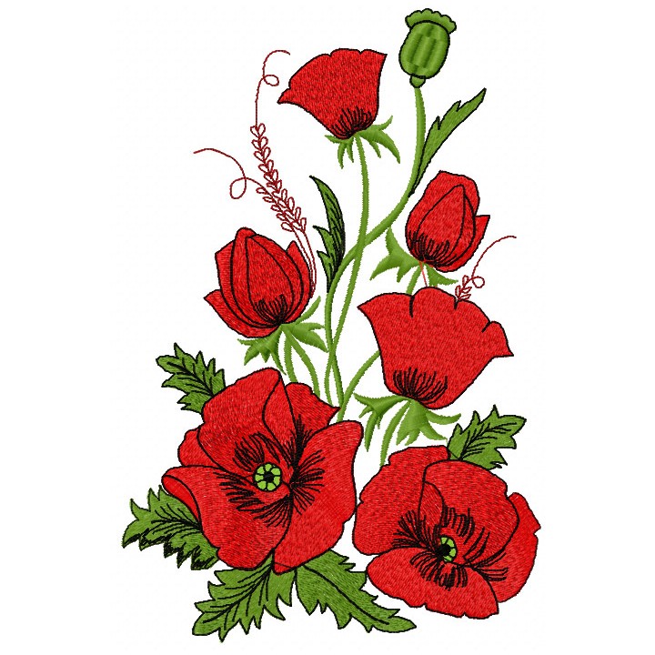 Poppies embroidery design - Embroidery Design