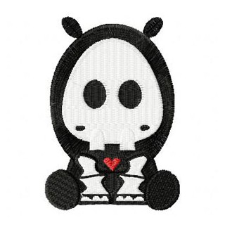 Skelanimals Thomas the Hippo  embroidery design - Embroidery Design