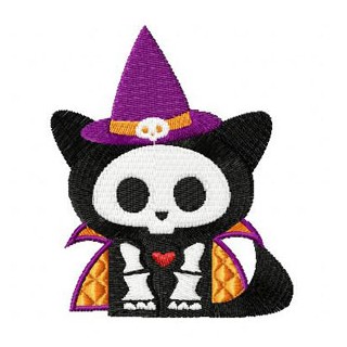 Skelanimals Halloween Cat embroidery design - Embroidery Design