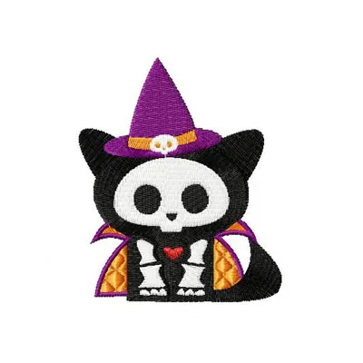 Skelanimals Halloween Cat Stitching Pattern