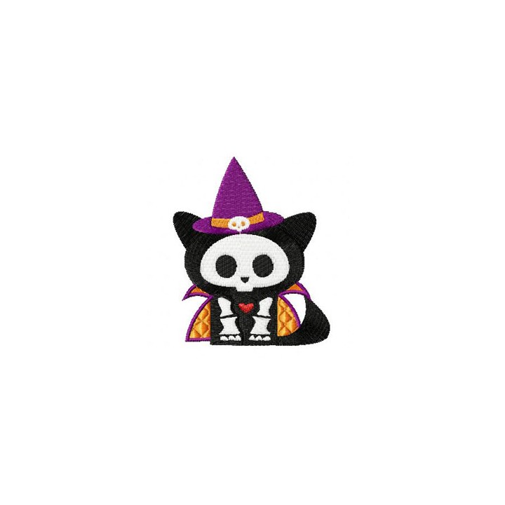 Skelanimals Halloween Cat embroidery design - Embroidery Design
