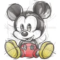 Mickey baby is ready to play embroidery design featuring a playful Mickey Mouse in vibrant colors.
