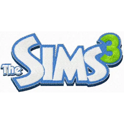 Sims 3 logo embroidery design - Embroidery Design