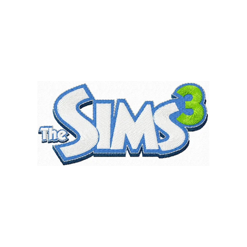 Sims 3 logo embroidery design - Embroidery Design