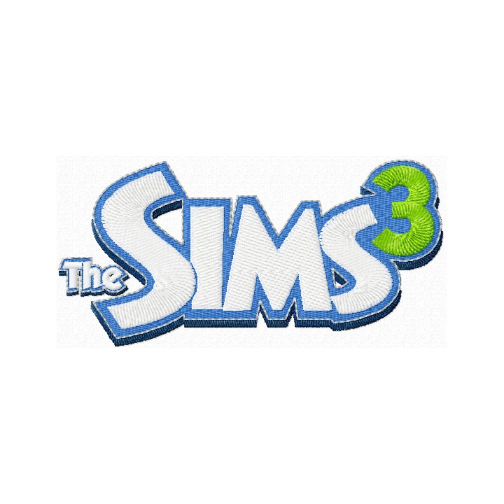 Sims 3 logo embroidery design - Embroidery Design