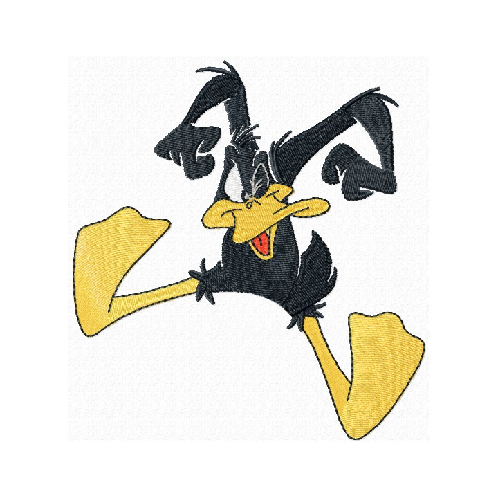 Daffy Duck crazy embroidery design - Embroidery Design