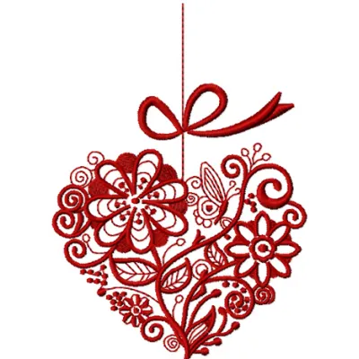 Heart of Flowers embroidery design - Embroidery Design