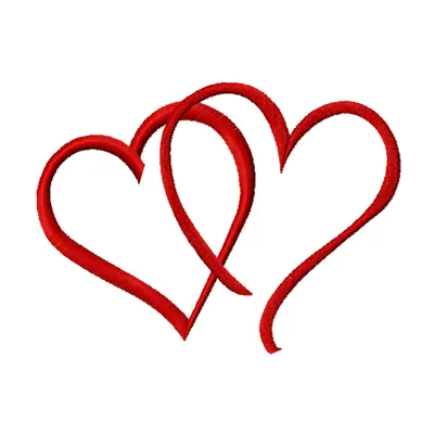 Valentine's Day Two Hearts embroidery design - Embroidery Design