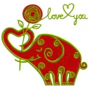 Valentine's Day Funny Elephant embroidery design - Embroidery Design