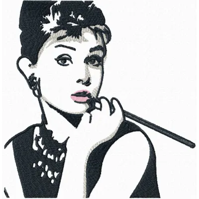 Audrey Hepburn embroidery design - Embroidery Design