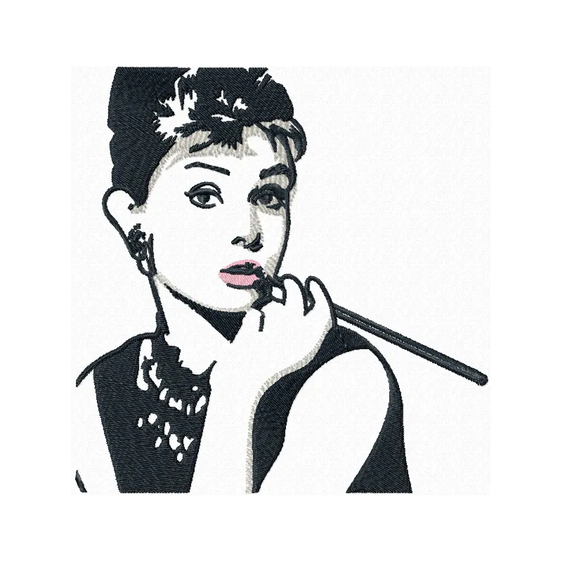 Audrey Hepburn embroidery design - Embroidery Design