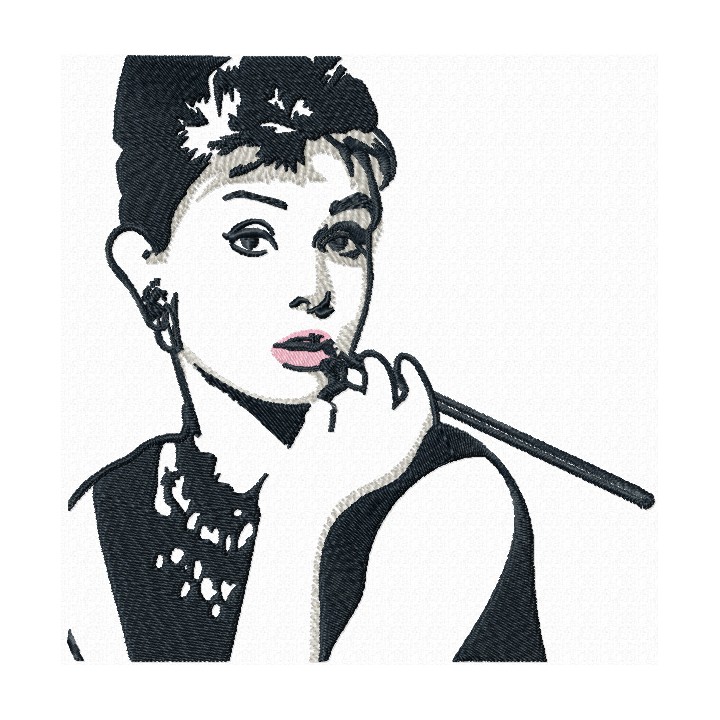 Audrey Hepburn embroidery design - Embroidery Design