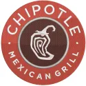 Chipotle logo embroidery design featuring the iconic red and white logo on a textured background.